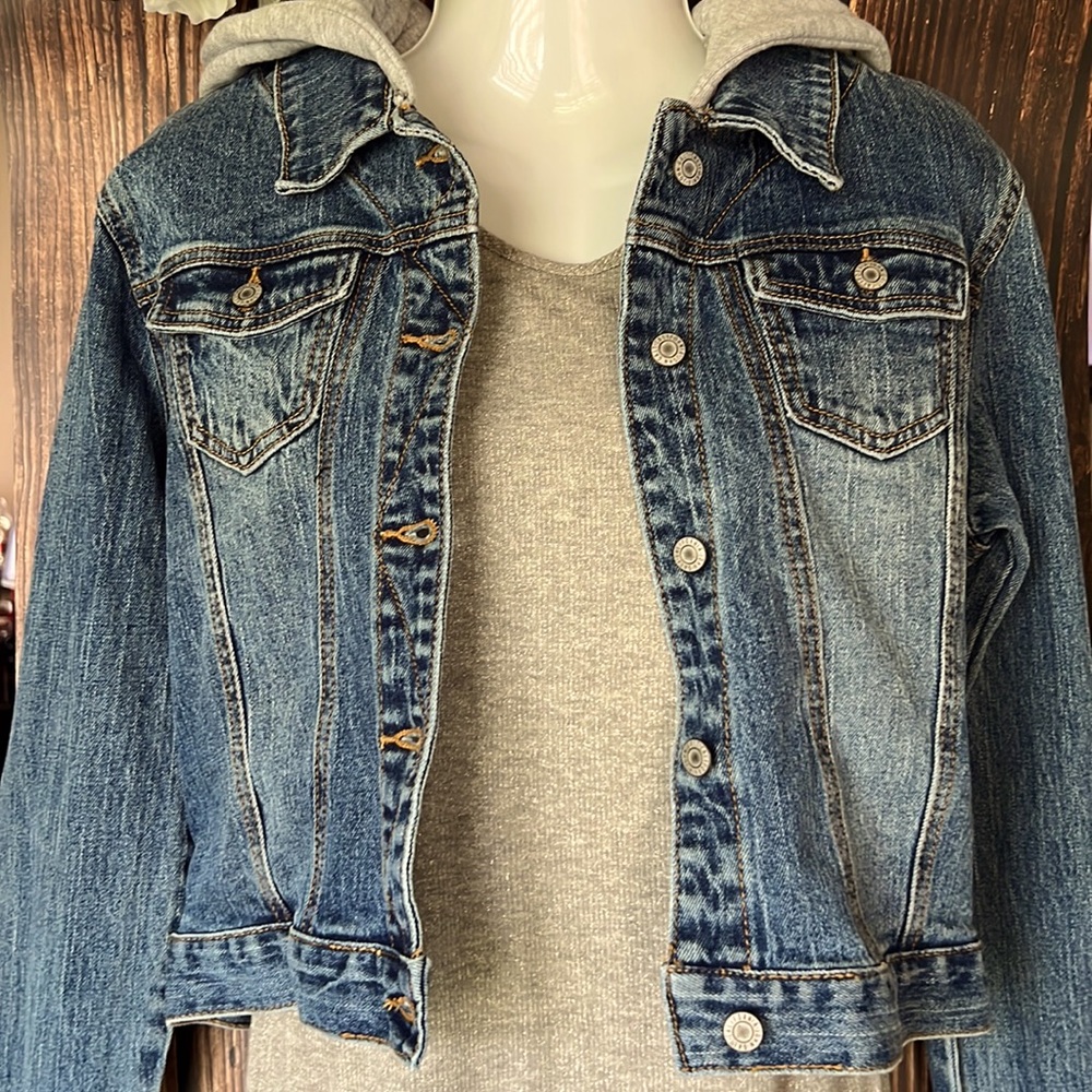 John Galt Brandy Melville Denim Jacket with Hood
